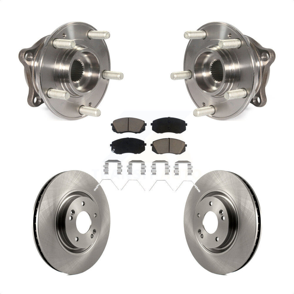 Front Hub Bearing Assembly With Disc Brake Rotors And Ceramic Pads Kit For Hyundai Sonata Kia Optima KBB-122175