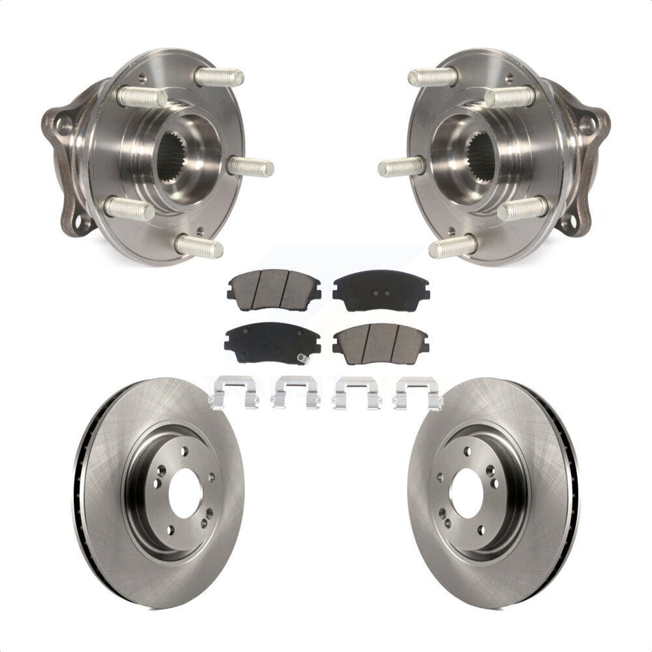 Front Hub Bearing Assembly With Disc Brake Rotors And Ceramic Pads Kit For 2017-2021 Kia Sportage Turbocharged KBB-122177