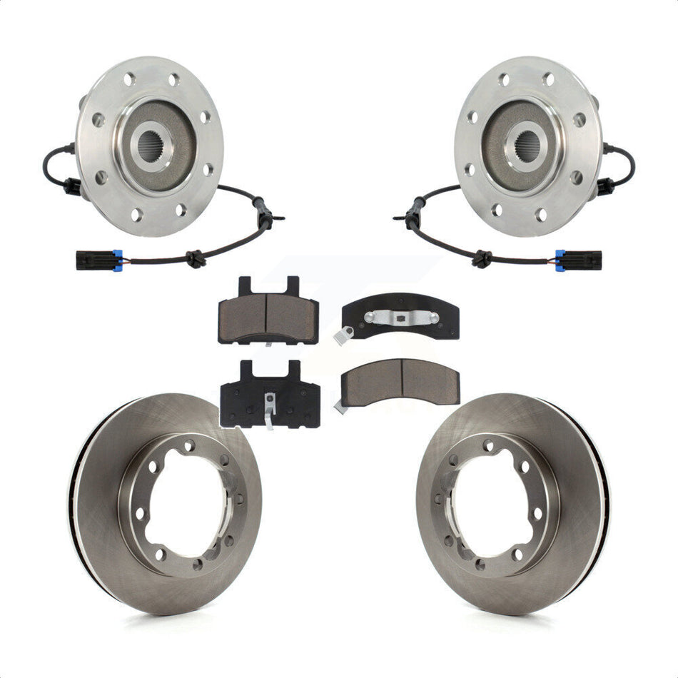 Front Hub Bearing Assembly With Disc Brake Rotors And Ceramic Pads Kit For K3500 Chevrolet GMC Dual Rear Wheels KBB-122200