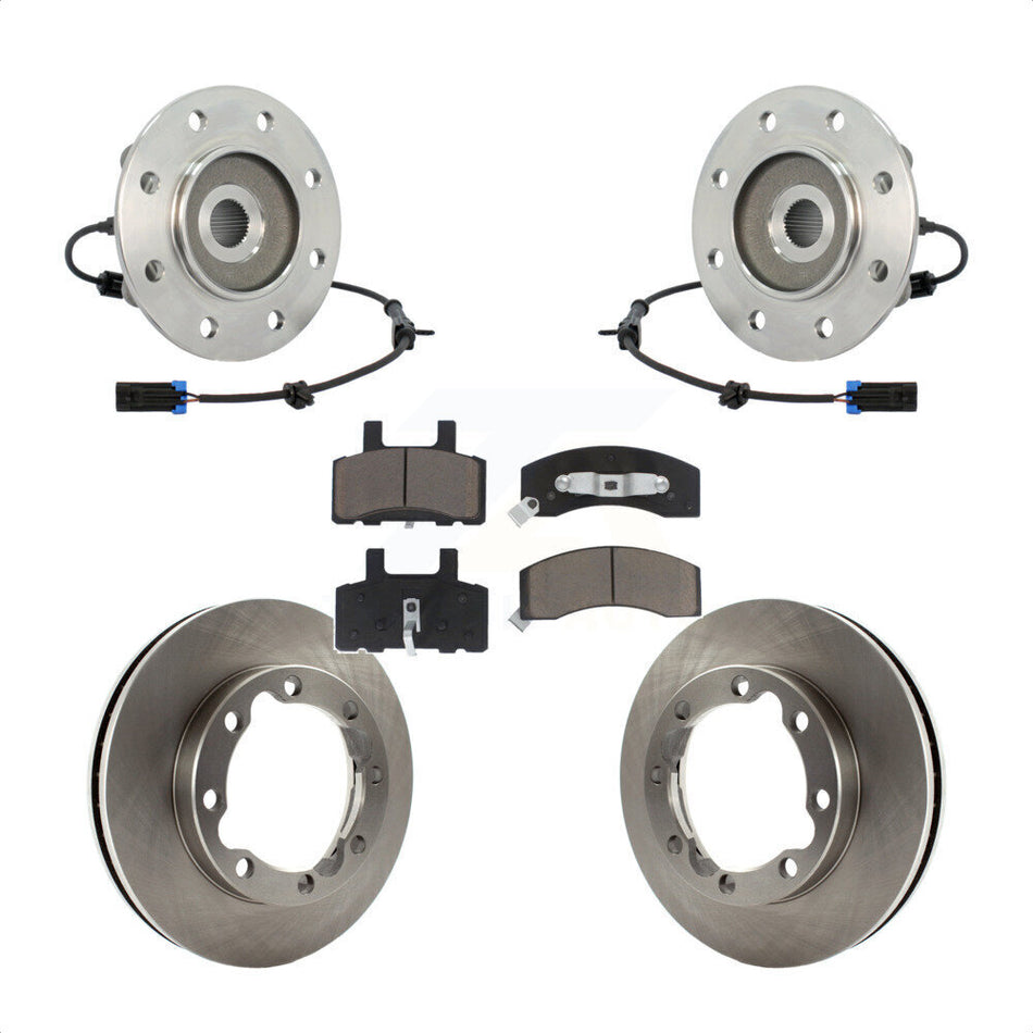 Front Hub Bearing Assembly With Disc Brake Rotors And Ceramic Pads Kit For K3500 Chevrolet GMC Dual Rear Wheels KBB-122200