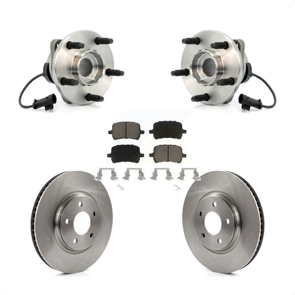 Front Hub Bearing Assembly With Disc Brake Rotors And Ceramic Pads Kit For Chevrolet Malibu Pontiac G6 Saturn Aura KBB-122203