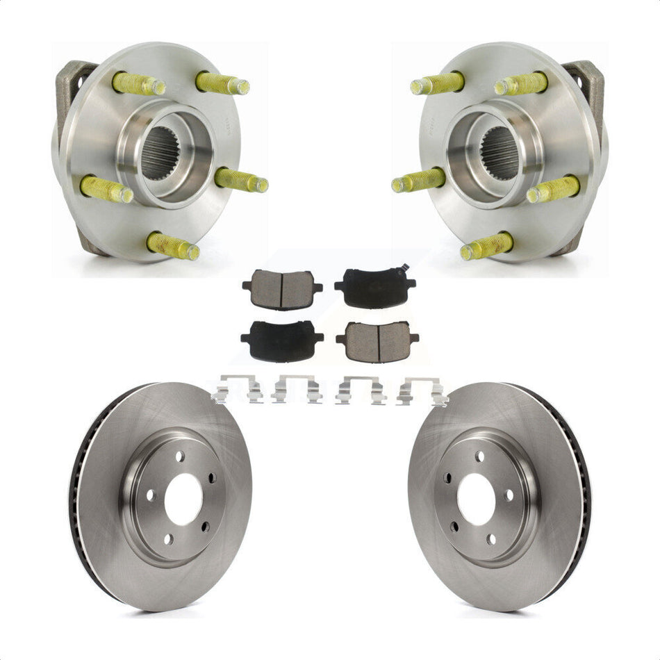 Front Hub Bearing Assembly With Disc Brake Rotors And Ceramic Pads Kit For Chevrolet Malibu Pontiac G6 KBB-122205