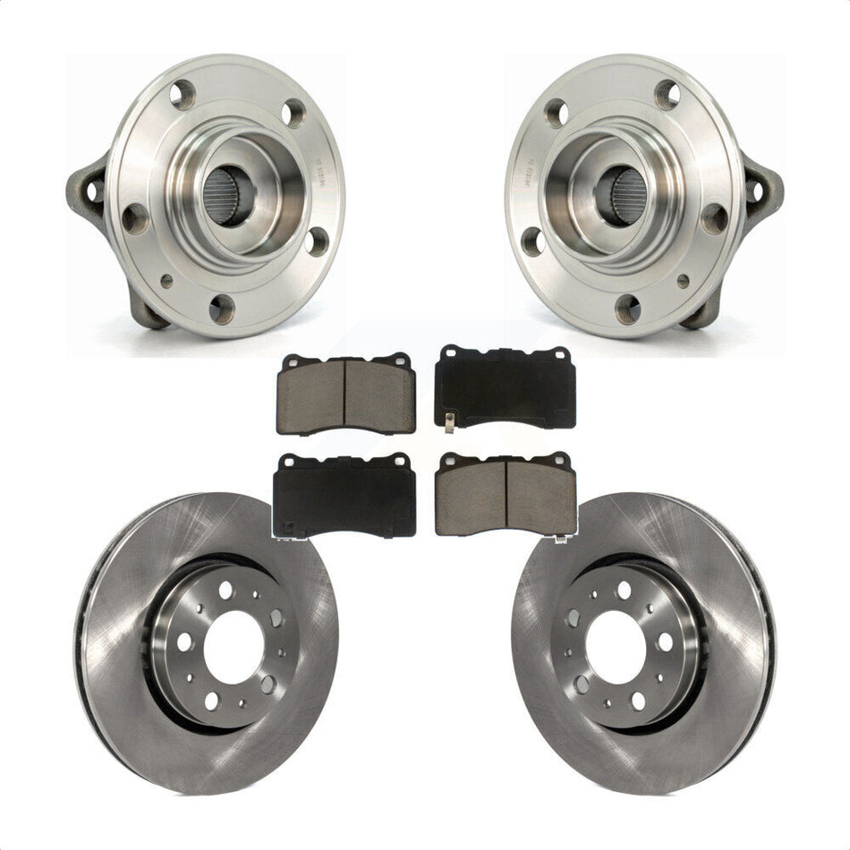 Front Hub Bearing Assembly With Disc Brake Rotors And Ceramic Pads Kit For 2005-2007 Volvo V70 R 286mm Diameter Rotor KBB-122215