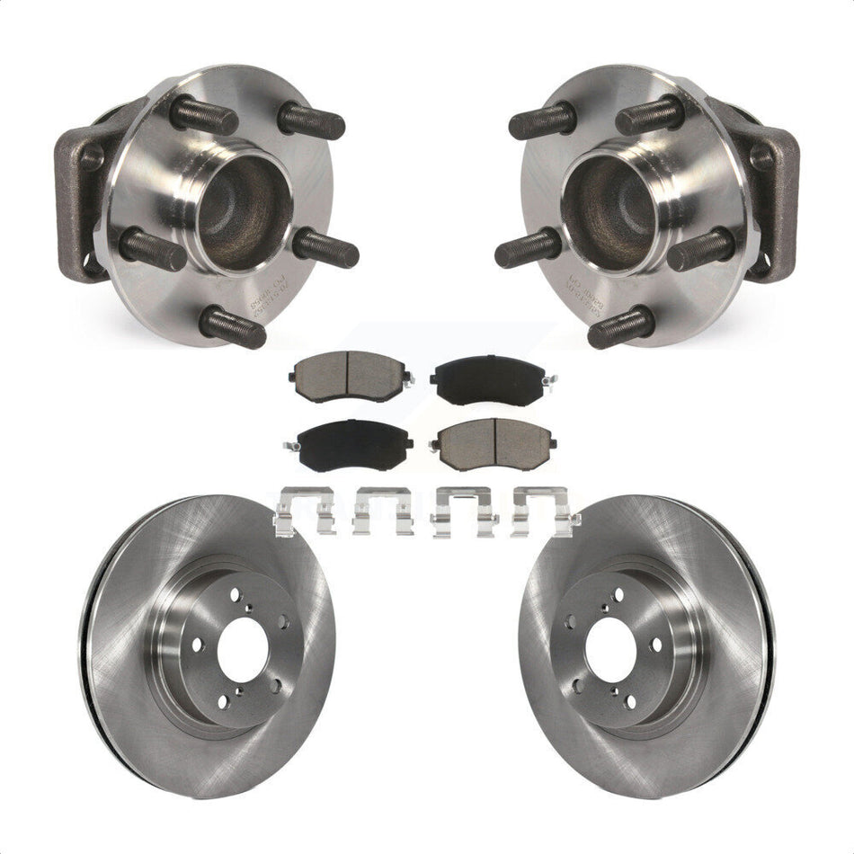 Front Hub Bearing Assembly With Disc Brake Rotors And Ceramic Pads Kit For 2013-2016 Scion FR-S Subaru BRZ 277mm Diameter Rotor KBB-122216