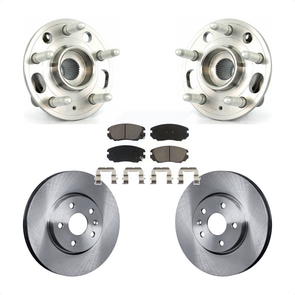 Front Hub Bearing Assembly With Disc Brake Rotors And Ceramic Pads Kit For Chevrolet Equinox GMC Terrain Malibu Buick Impala LaCrosse Regal Limited KBB-122222