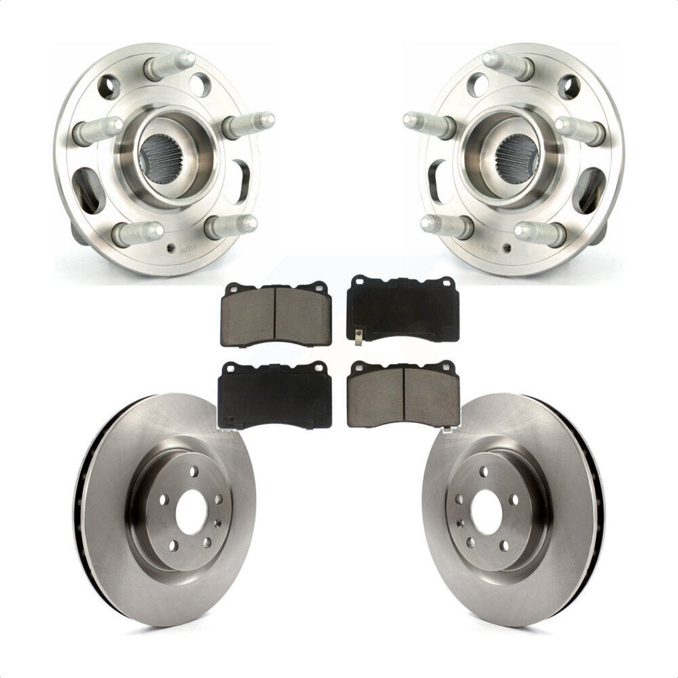 Front Hub Bearing Assembly With Disc Brake Rotors And Ceramic Pads Kit For 2012-2013 Buick Regal Brembo Calipers KBB-122225