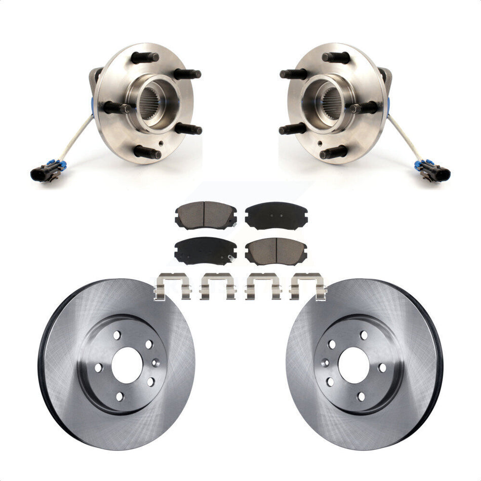 Front Hub Bearing Assembly With Disc Brake Rotors And Ceramic Pads Kit For 2010 Buick Allure KBB-122226