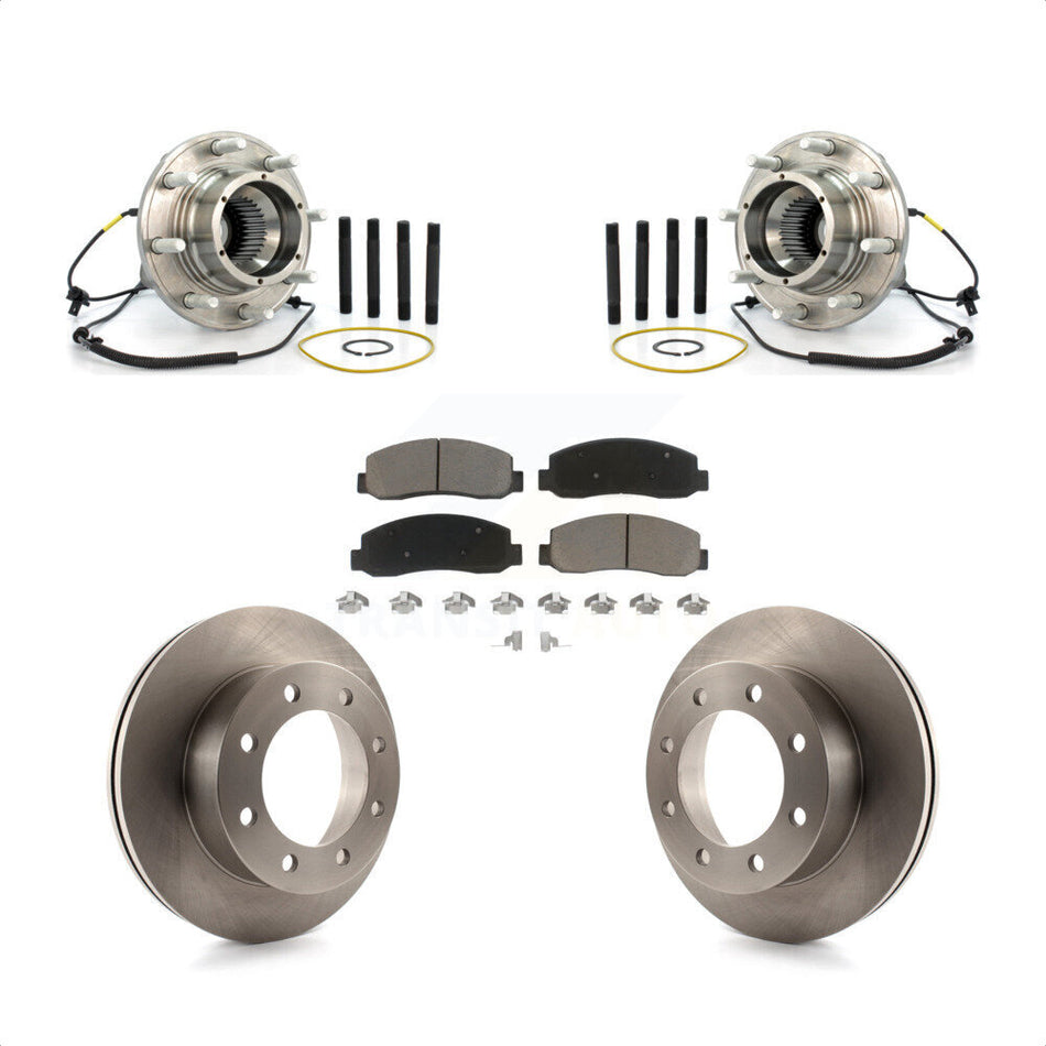Front Hub Bearing Assembly With Disc Brake Rotors And Ceramic Pads Kit For Ford F-350 Super Duty 4WD KBB-122230