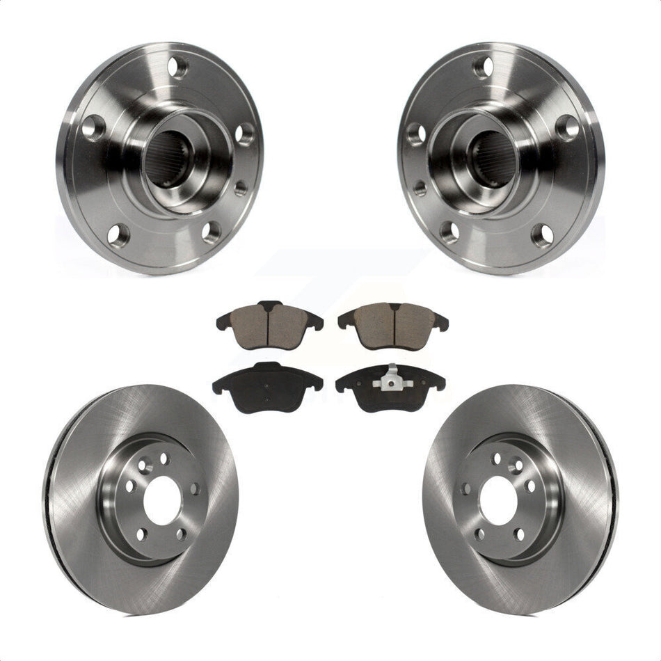 Front Hub Bearing Assembly With Disc Brake Rotors And Ceramic Pads Kit For Volvo S60 XC70 S80 V60 V70 300mm Diameter Rotor KBB-122239