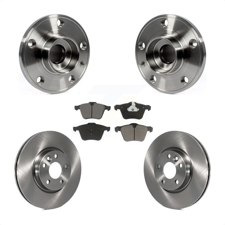 Front Hub Bearing Assembly With Disc Brake Rotors And Ceramic Pads Kit For 2008 Volvo V70 300mm Diameter Rotor KBB-122242
