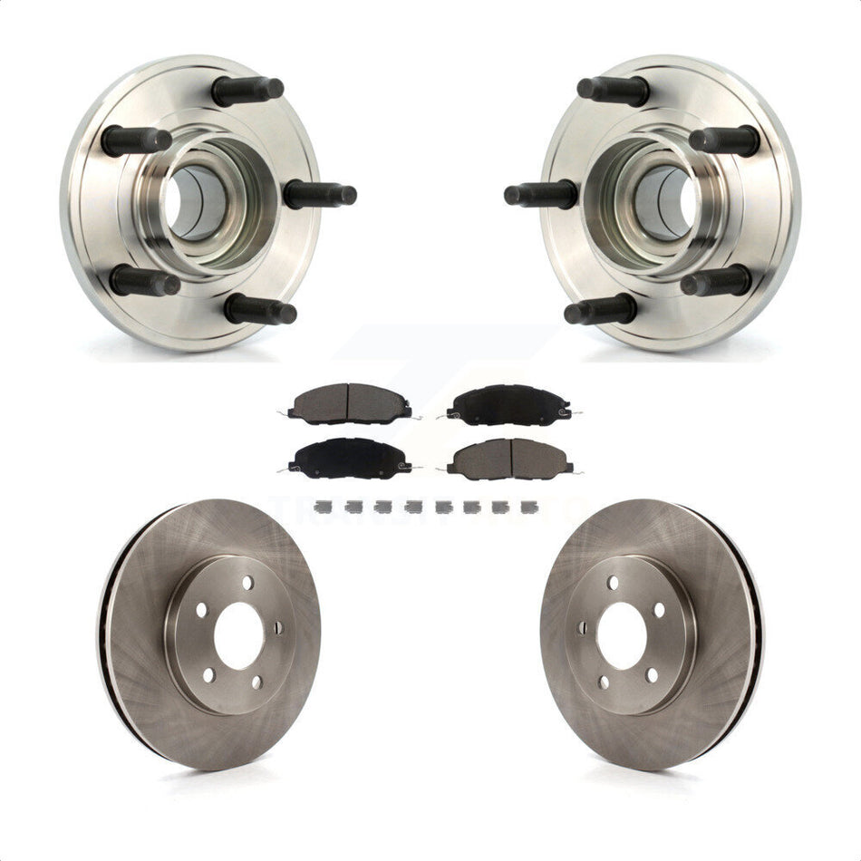 Front Hub Bearing Assembly With Disc Brake Rotors And Ceramic Pads Kit For Ford Mustang KBB-122244