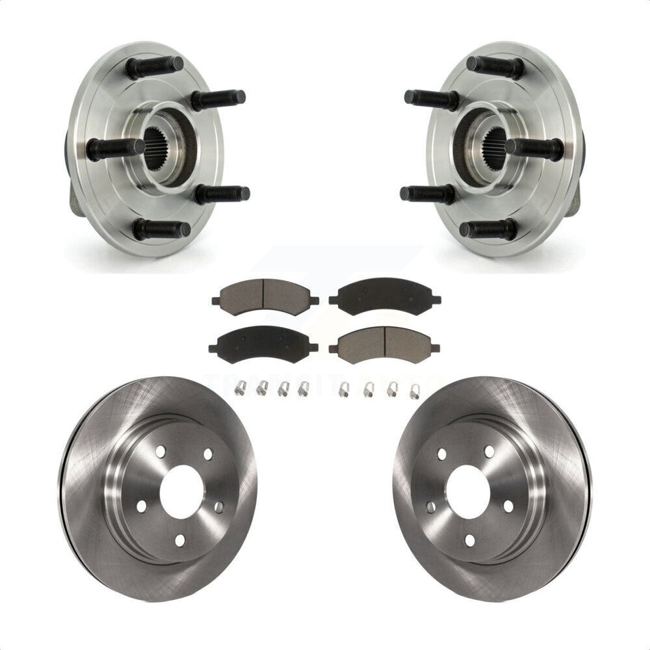 Front Hub Bearing Assembly With Disc Brake Rotors And Ceramic Pads Kit For Dodge Ram 1500 5 Lug Wheels KBB-122249