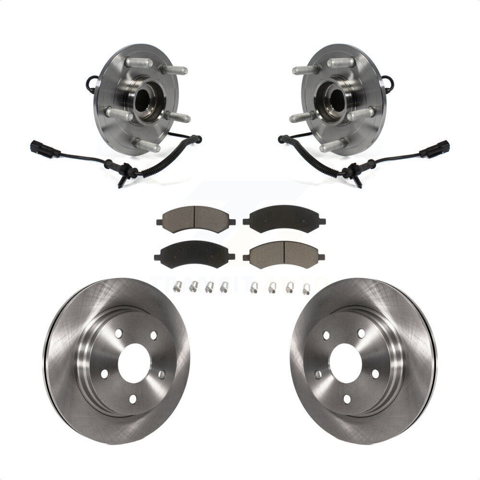 Front Hub Bearing Assembly With Disc Brake Rotors And Ceramic Pads Kit For Ram 1500 Classic KBB-122259