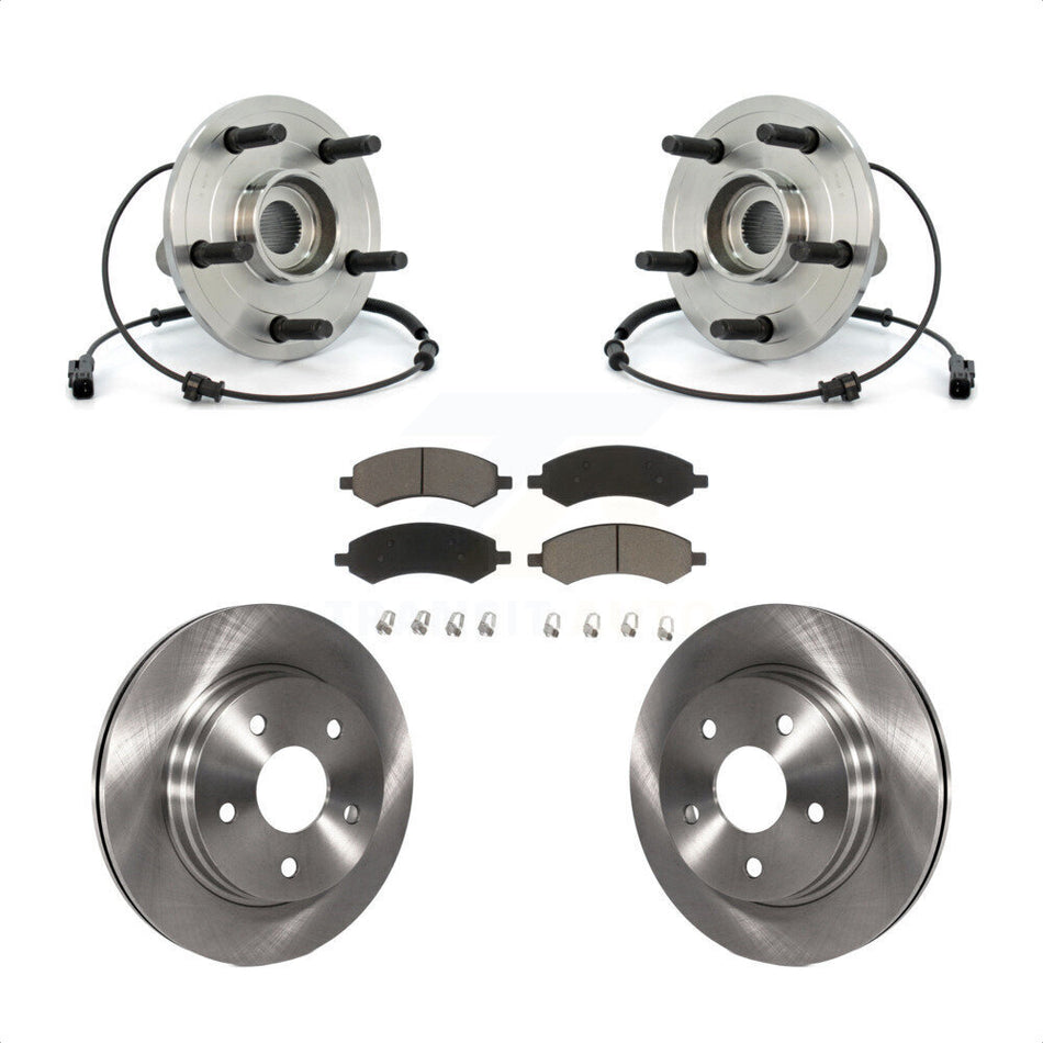 Front Hub Bearing Assembly With Disc Brake Rotors And Ceramic Pads Kit For Dodge Ram 1500 KBB-122260