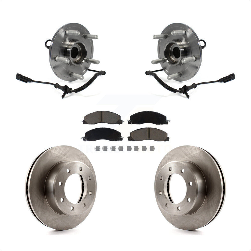 Front Hub Bearing Assembly With Disc Brake Rotors And Ceramic Pads Kit For 2012 Ram 1500 8 Lug Wheels KBB-122261