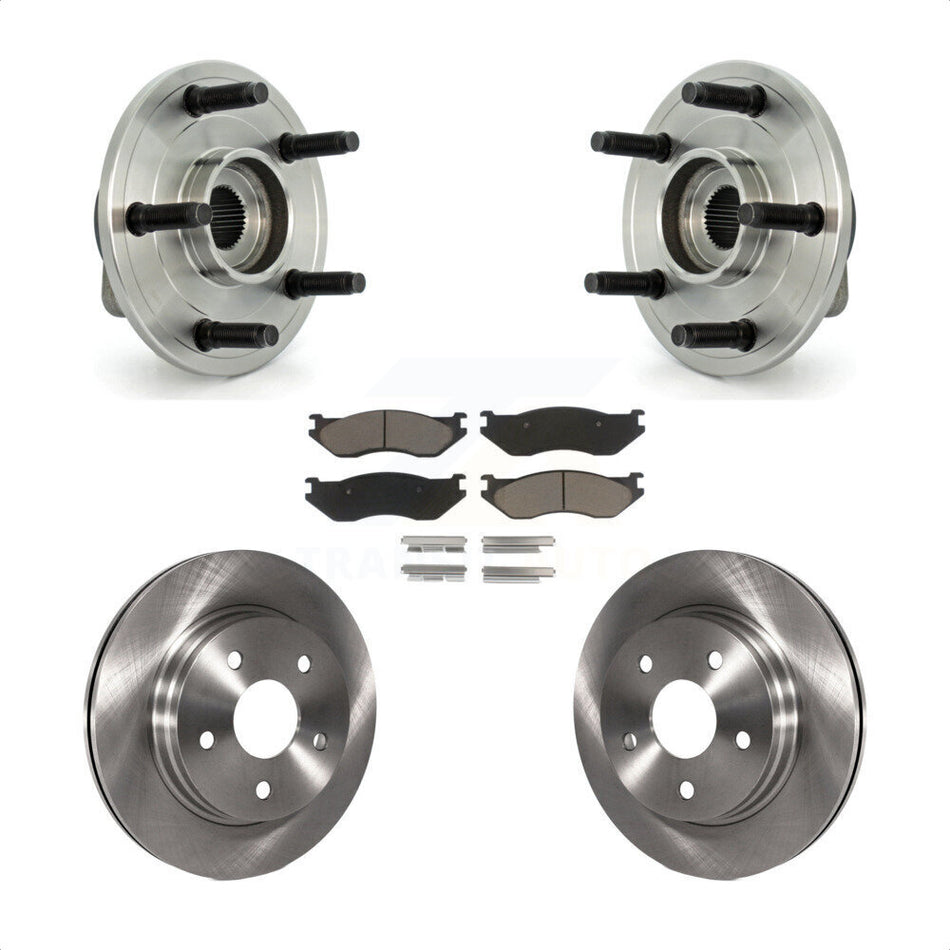 Front Hub Bearing Assembly With Disc Brake Rotors And Ceramic Pads Kit For Dodge Ram 1500 5 Lug Wheels KBB-122264