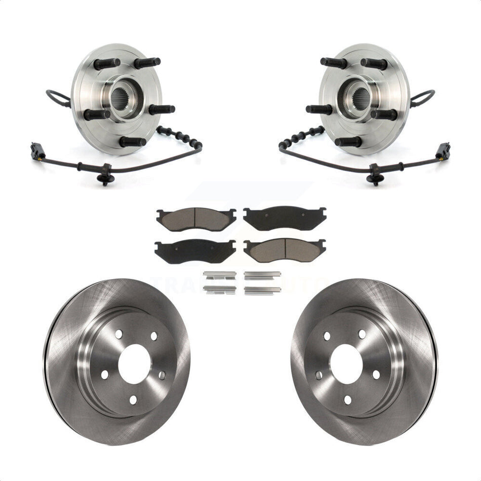Front Hub Bearing Assembly With Disc Brake Rotors And Ceramic Pads Kit For Dodge Ram 1500 KBB-122265