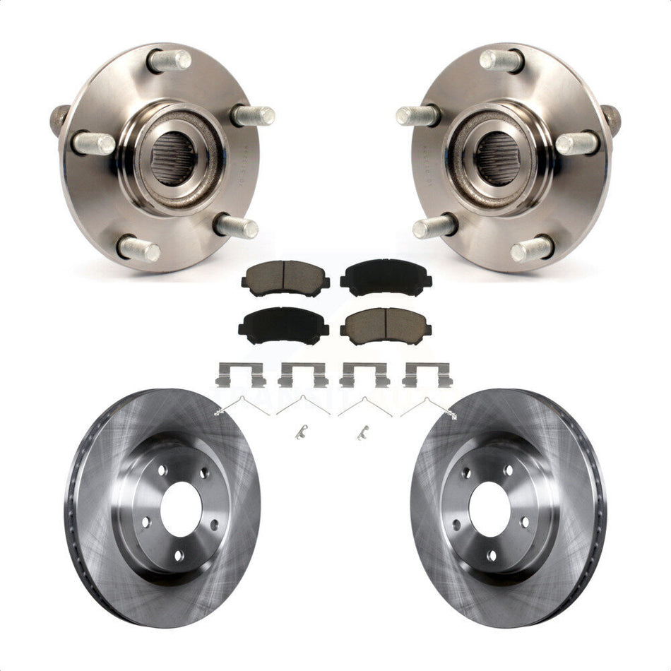 Front Hub Bearing Assembly With Disc Brake Rotors And Ceramic Pads Kit For Nissan Rogue Select KBB-122266