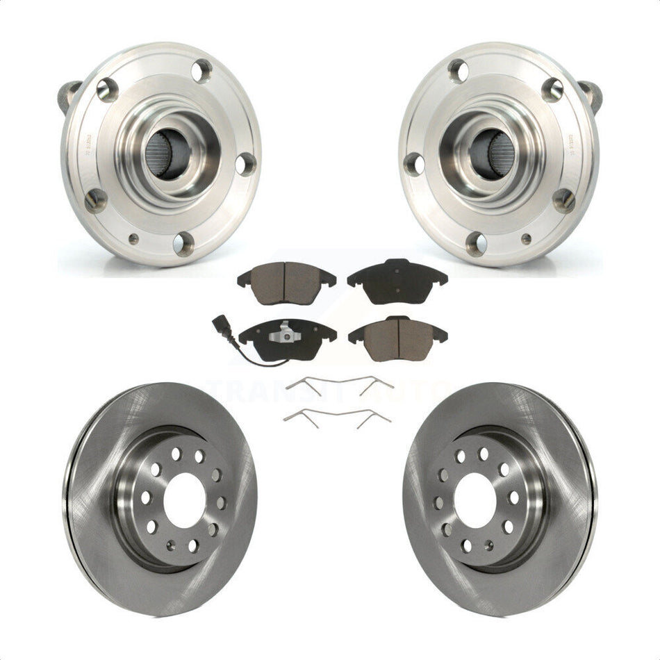 Front Hub Bearing Assembly With Disc Brake Rotors And Ceramic Pads Kit For Volkswagen GTI Audi A3 Quattro 280mm Diameter Rotor KBB-122269