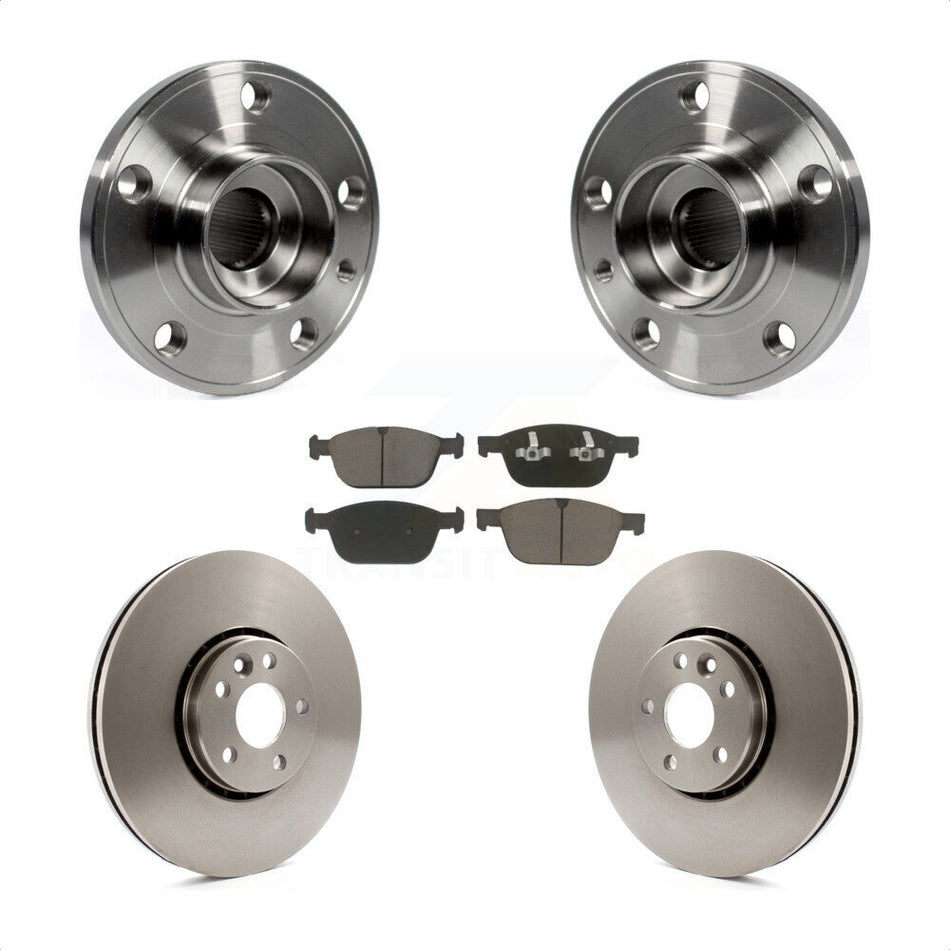 Front Hub Bearing Assembly With Disc Brake Rotors And Ceramic Pads Kit For 2010-2015 Volvo XC60 KBB-122272
