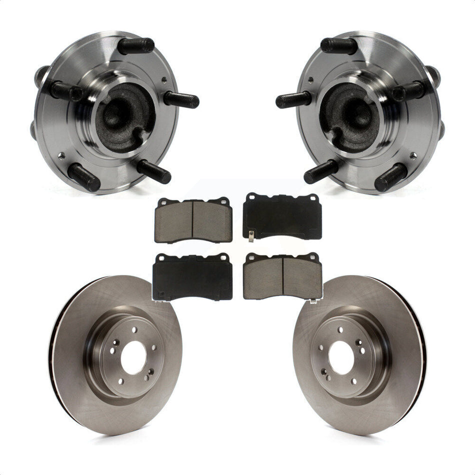 Front Hub Bearing Assembly With Disc Brake Rotors And Ceramic Pads Kit For Hyundai Genesis Coupe KBB-122274