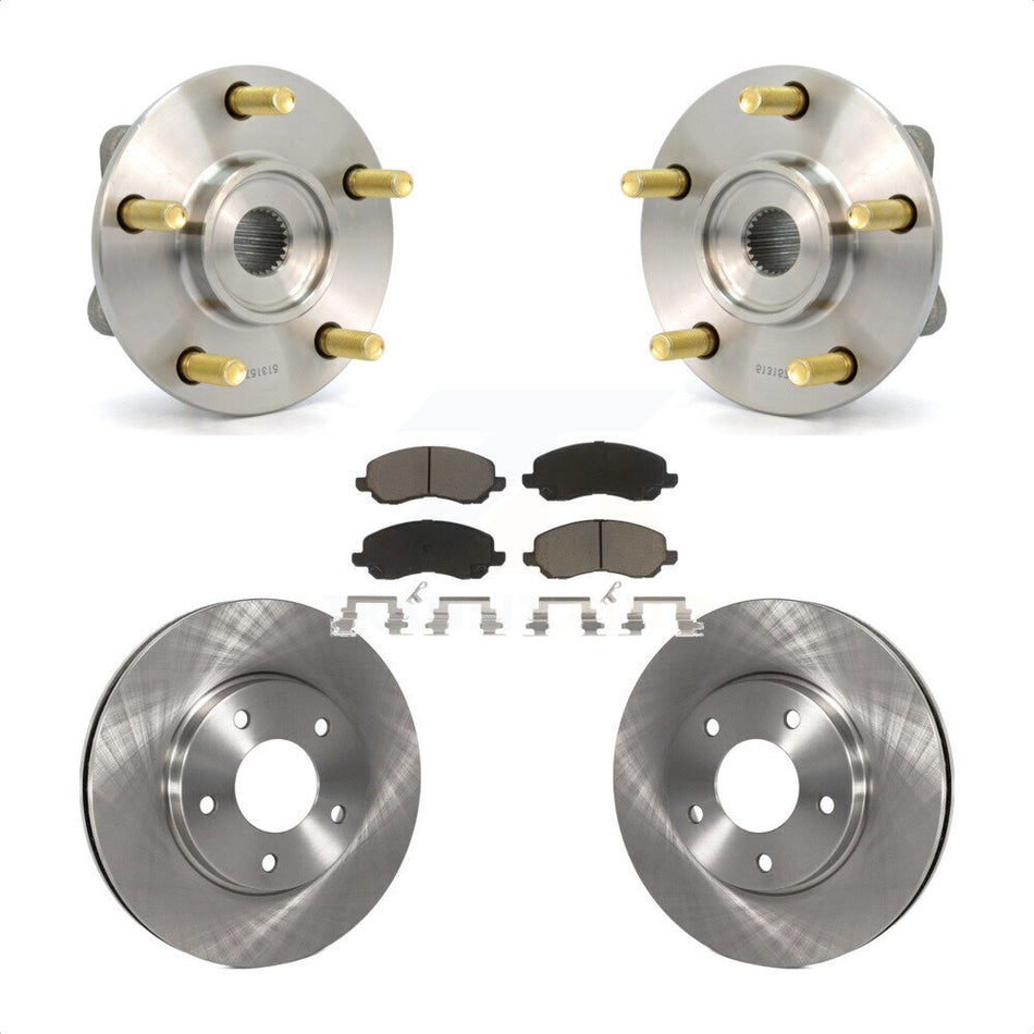 Front Hub Bearing Assembly With Disc Brake Rotors And Ceramic Pads Kit For Mitsubishi Chrysler Sebring Dodge Stratus Galant Eclipse KBB-122280
