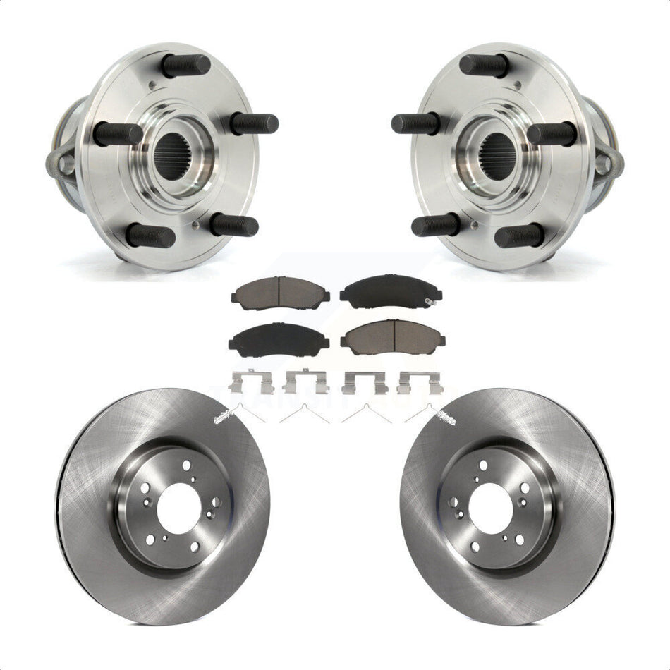 Front Hub Bearing Assembly With Disc Brake Rotors And Ceramic Pads Kit For Honda Pilot Acura MDX ZDX KBB-122285