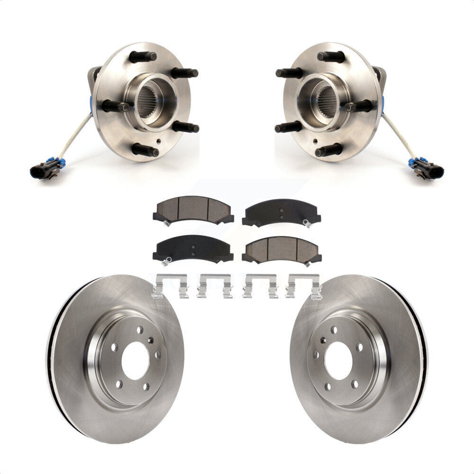 Front Hub Bearing Assembly With Disc Brake Rotors And Ceramic Pads Kit For Chevrolet Buick Lucerne Impala Limited LaCrosse Allure KBB-122302