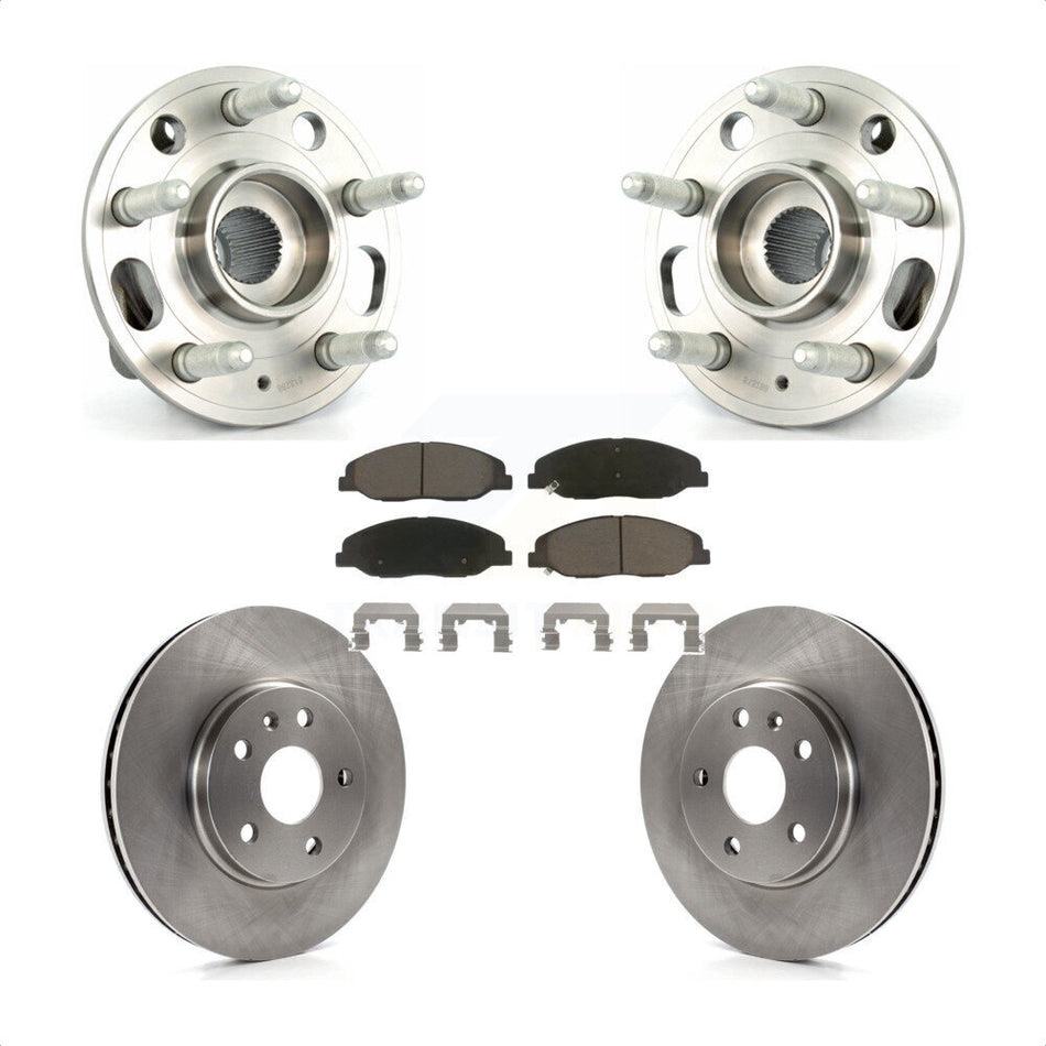 Front Hub Bearing Assembly With Disc Brake Rotors And Ceramic Pads Kit For Cadillac CTS Without Heavy Duty Brakes KBB-122305