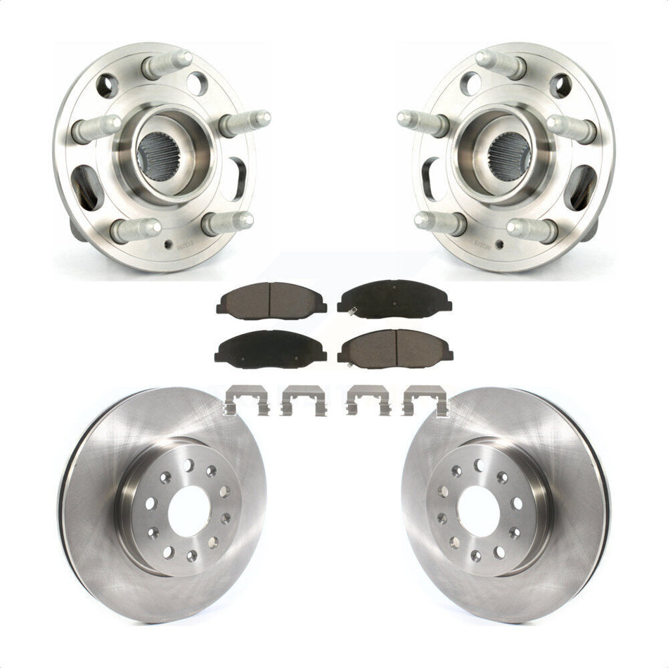 Front Hub Bearing Assembly With Disc Brake Rotors And Ceramic Pads Kit For Cadillac CTS Without Heavy Duty Brakes KBB-122309