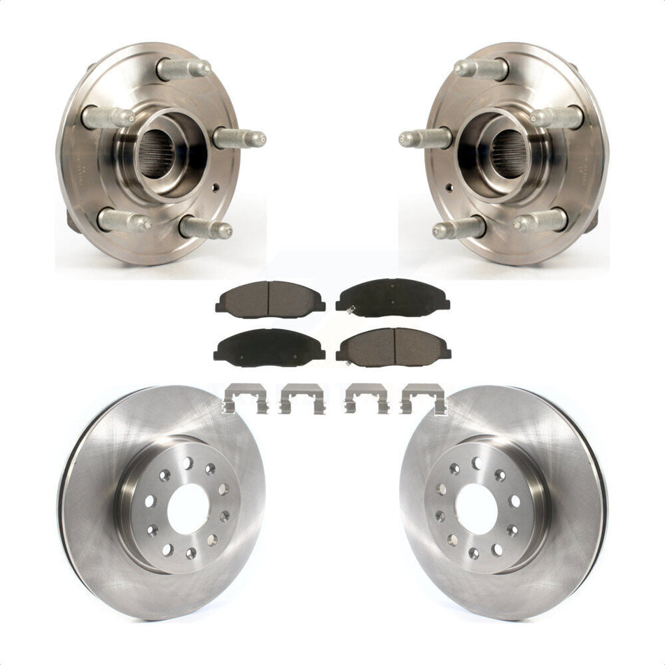 Front Hub Bearing Assembly With Disc Brake Rotors And Ceramic Pads Kit For Cadillac CTS Without Heavy Duty Brakes KBB-122310
