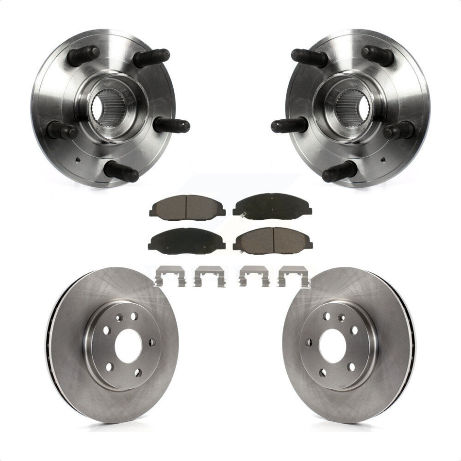Front Hub Bearing Assembly With Disc Brake Rotors And Ceramic Pads Kit For 2012-2013 Cadillac CTS V 315mm Diameter Rotor KBB-122311