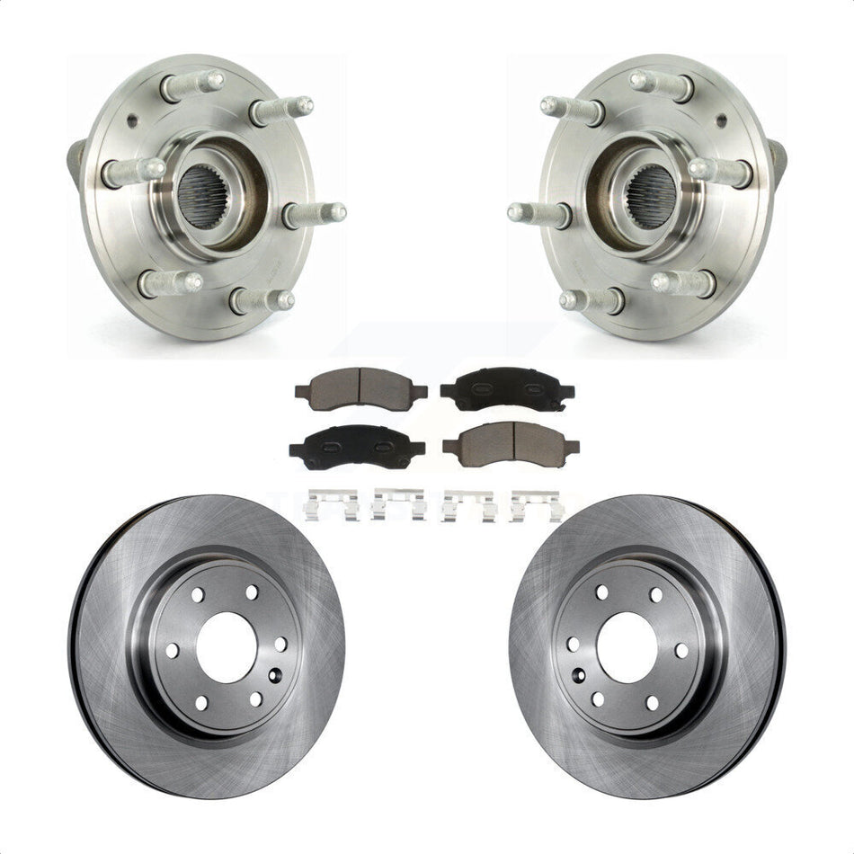 Front Hub Bearing Assembly With Disc Brake Rotors And Ceramic Pads Kit For Chevrolet Traverse GMC Acadia Buick Enclave Saturn Outlook Limited KBB-122313