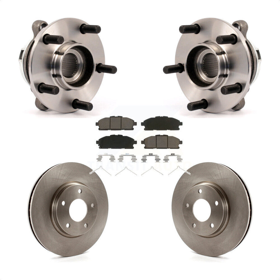 Front Hub Bearing Assembly With Disc Brake Rotors And Ceramic Pads Kit For 2011-2017 Nissan Quest KBB-122327