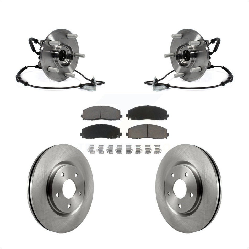 Front Hub Bearing Assembly With Disc Brake Rotors And Ceramic Pads Kit For Dodge Grand Caravan Chrysler Town & Country Ram C/V Volkswagen Routan KBB-122330