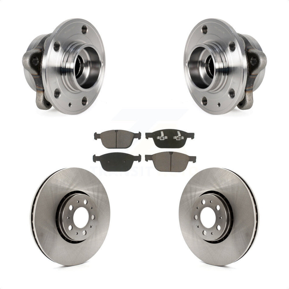 Front Hub Bearing Assembly With Disc Brake Rotors And Ceramic Pads Kit For 2008-2014 Volvo XC90 328mm Diameter Rotor KBB-122339