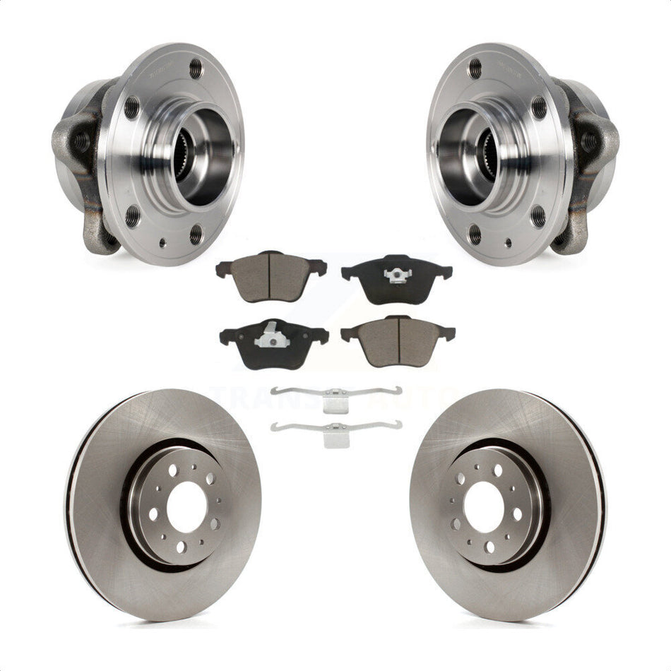 Front Hub Bearing Assembly With Disc Brake Rotors And Ceramic Pads Kit For 2008-2014 Volvo XC90 316mm Diameter Rotor KBB-122341