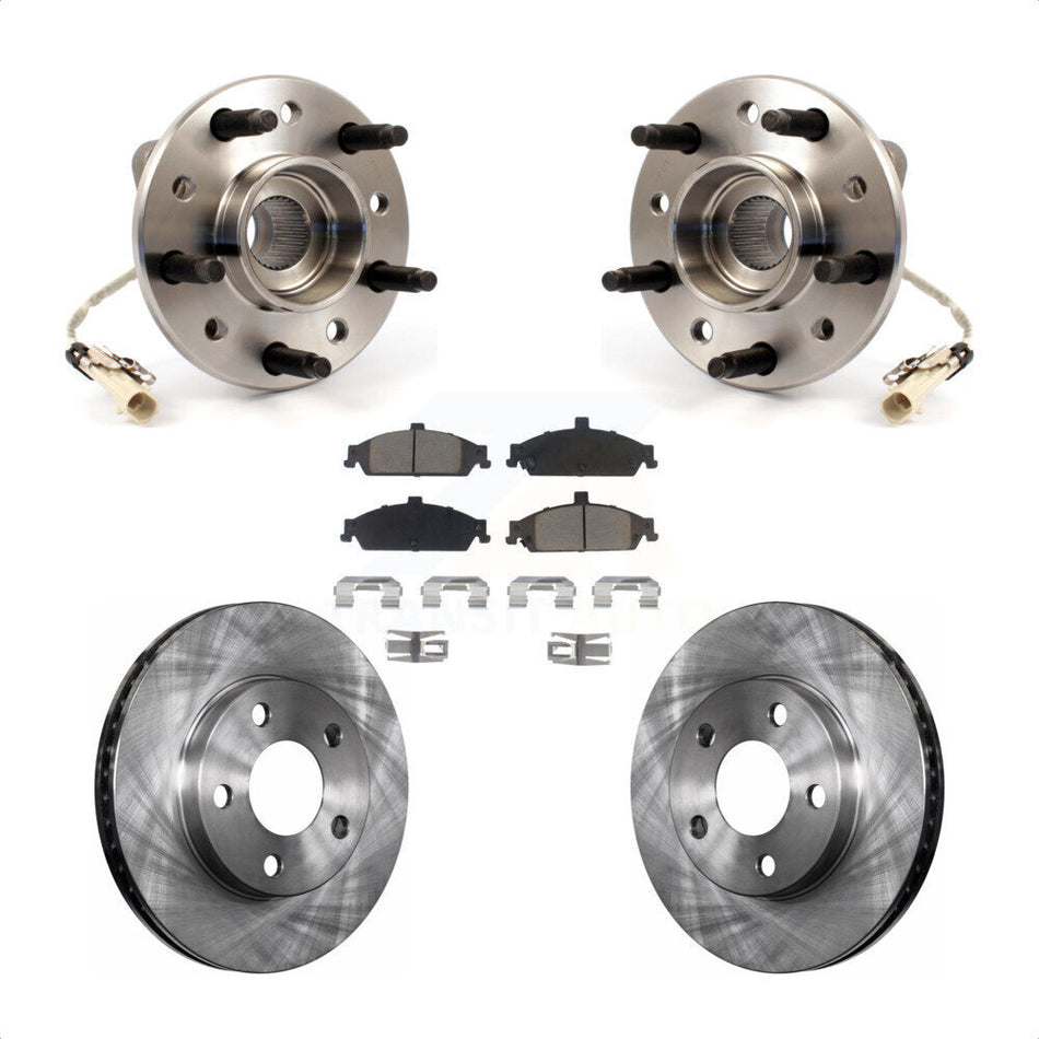 Front Hub Bearing Assembly With Disc Brake Rotors And Ceramic Pads Kit For Chevrolet Pontiac Grand Am Malibu Oldsmobile Alero Classic Cutlass KBB-122346