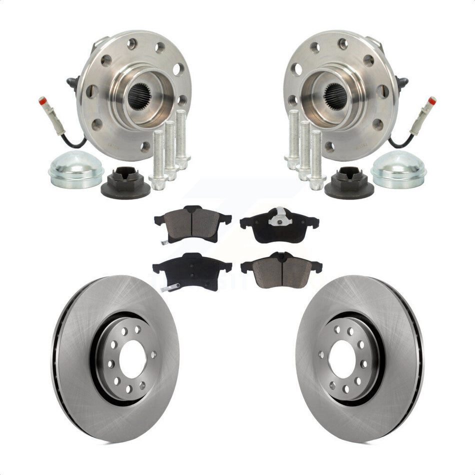 Front Hub Bearing Assembly With Disc Brake Rotors And Ceramic Pads Kit For 2008-2009 Saturn Astra KBB-122350