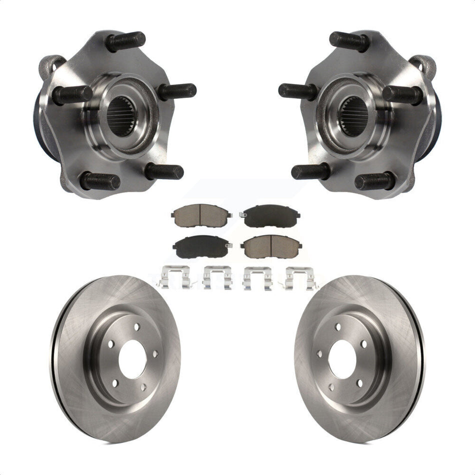 Front Hub Bearing Assembly With Disc Brake Rotors And Ceramic Pads Kit For 2017-2019 Nissan Sentra Turbocharged KBB-122353