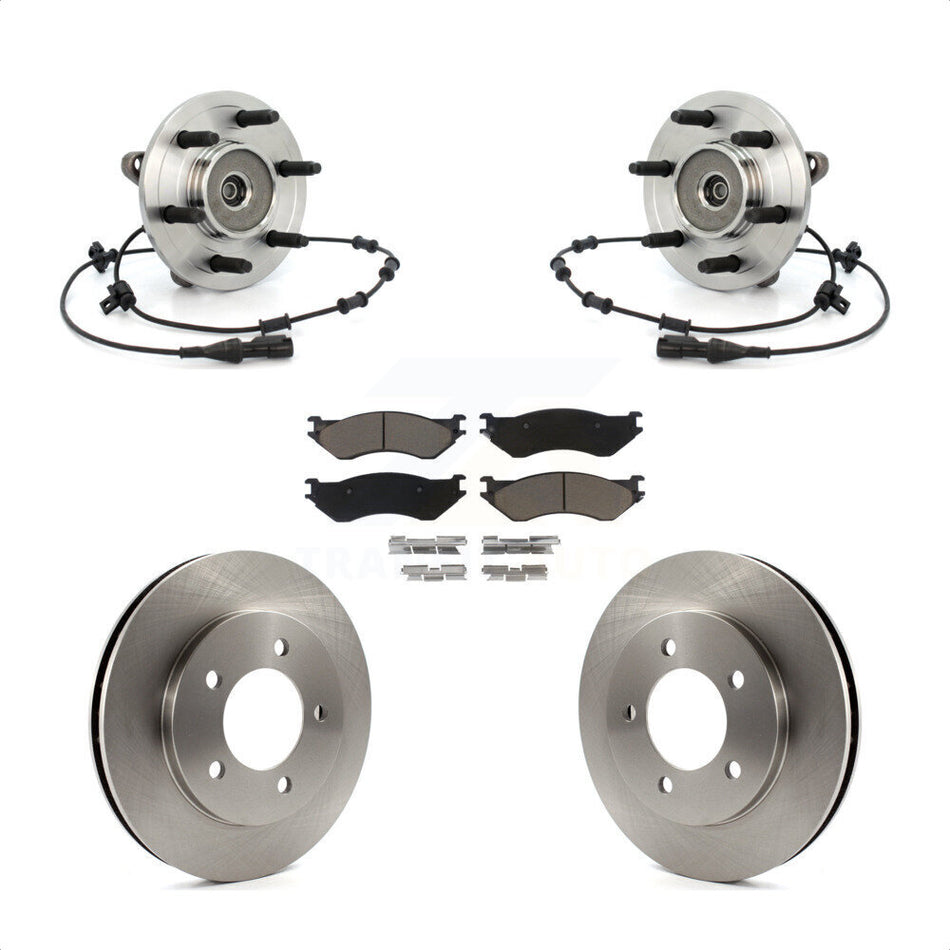 Front Hub Bearing Assembly With Disc Brake Rotors And Ceramic Pads Kit For Ford Expedition Lincoln Navigator 4WD with Coil front springs KBB-122360