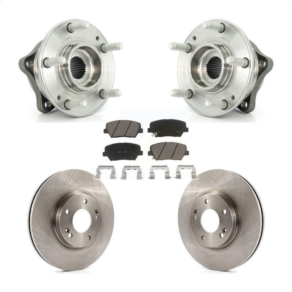 Front Hub Bearing Assembly With Disc Brake Rotors And Ceramic Pads Kit For Kia Sorento Hyundai Santa Fe ABS Brakes KBB-122365