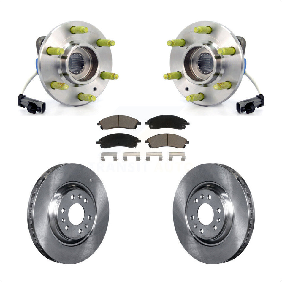 Front Hub Bearing Assembly With Disc Brake Rotors And Ceramic Pads Kit For 2004-2009 Cadillac SRX AWD KBB-122366