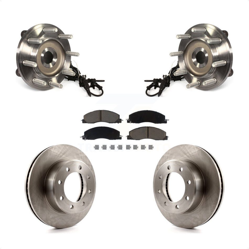Front Hub Bearing Assembly With Disc Brake Rotors And Ceramic Pads Kit For Ram 2500 3500 KBB-122372