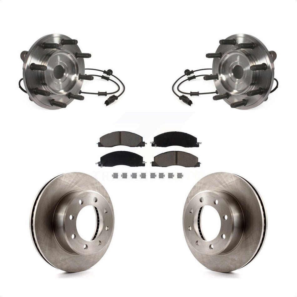Front Hub Bearing Assembly With Disc Brake Rotors And Ceramic Pads Kit For Ram 2500 3500 KBB-122373