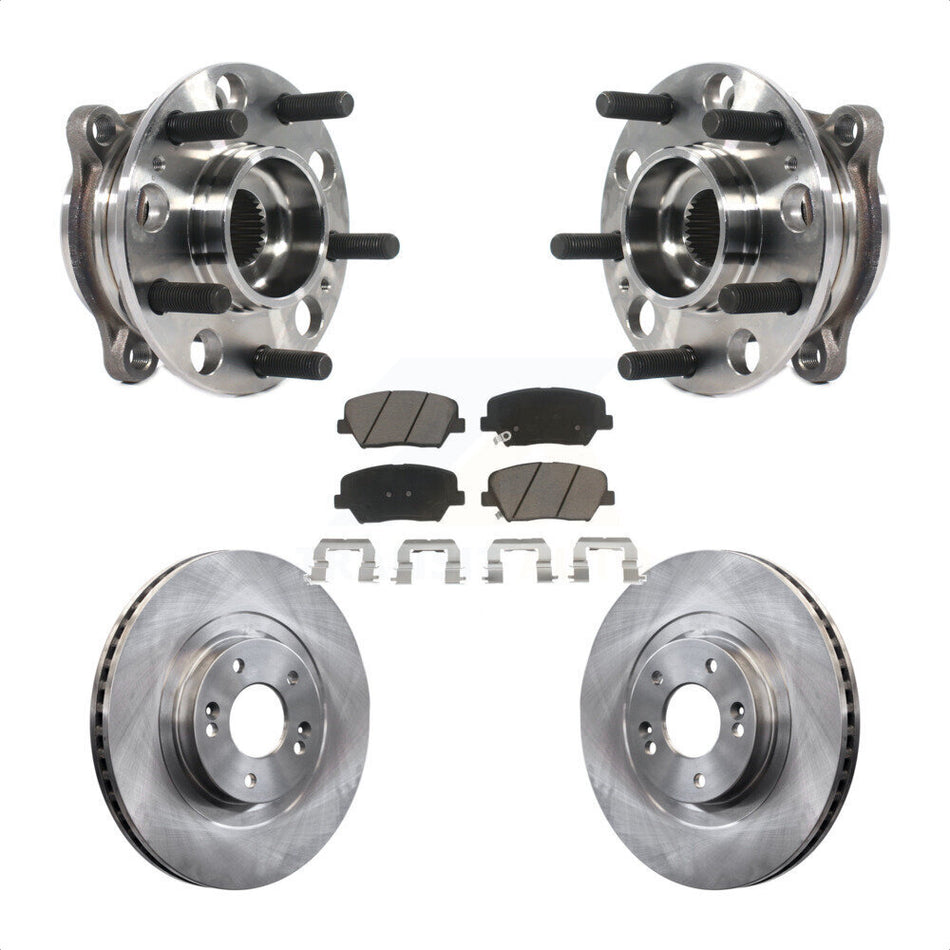 Front Hub Bearing Assembly With Disc Brake Rotors And Ceramic Pads Kit For 2015-2016 Hyundai Santa Fe Sport 2.4L 2.0L KBB-122388