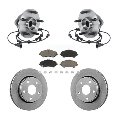 Front Hub Bearing Assembly Disc Brake Rotors And Ceramic Pads Kit For Jeep Wrangler KBB-122391