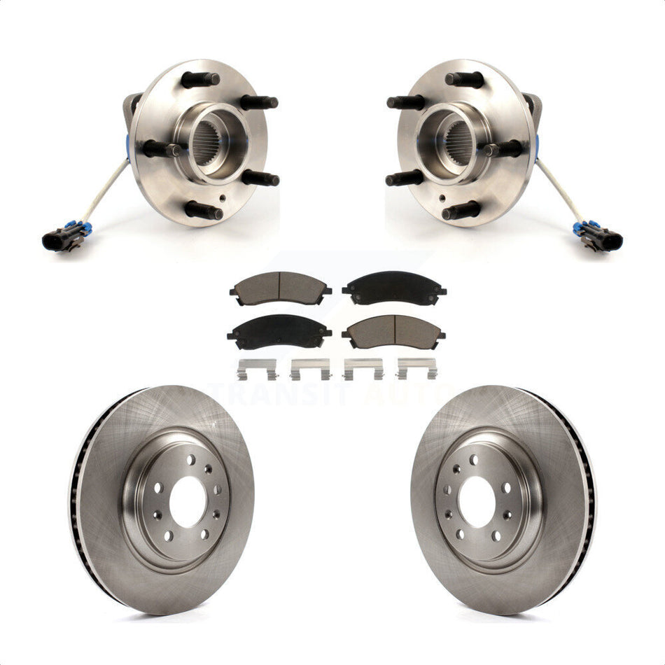 Front Hub Bearing Assembly With Disc Brake Rotors And Ceramic Pads Kit For 2004-2005 Pontiac Bonneville GXP KBB-122396