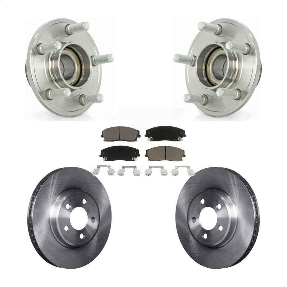 Front Hub Bearing Assembly With Disc Brake Rotors And Ceramic Pads Kit For Dodge Chrysler 300 Charger Magnum Challenger KBB-122407