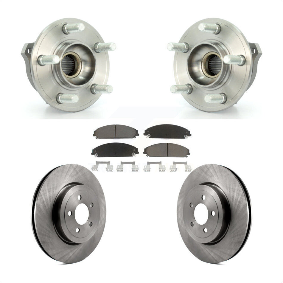 Front Hub Bearing Assembly With Disc Brake Rotors And Ceramic Pads Kit For Dodge Charger Chrysler 300 Challenger Magnum KBB-122408
